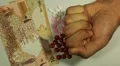 Qatari Riyal QAR, Counting Drugs and Money, Health Care, Colorful Pills HD Footage