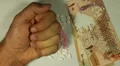 Qatari Riyal QAR, Counting Drugs and Money, Health Care, Colorful Pills HD Footage