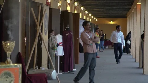 Qatari traditional kiosks, Katara Stock Footage 73093965