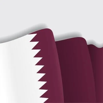 Qatari waving Flag. Vector illustration Stock Illustration