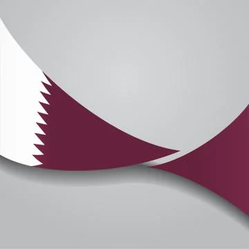 Qatari wavy flag. Vector illustration Stock Illustration