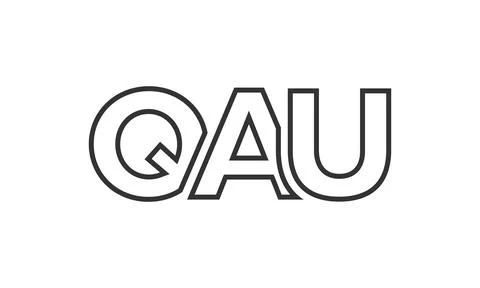 QAU logo design template with strong and modern bold text. Initial based ve.. Stock Illustration
