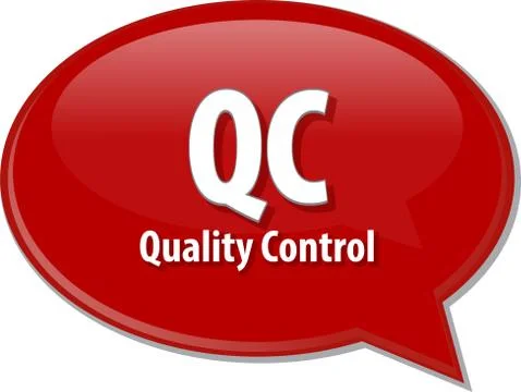 QC acronym definition speech bubble illustration Stock Illustration