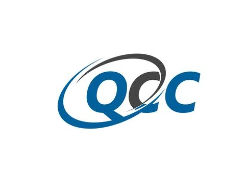 QCC letters creative modern elegant swoosh logo design Stock Illustration