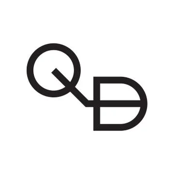 Qd initial letter vector logo icon Stock Illustration