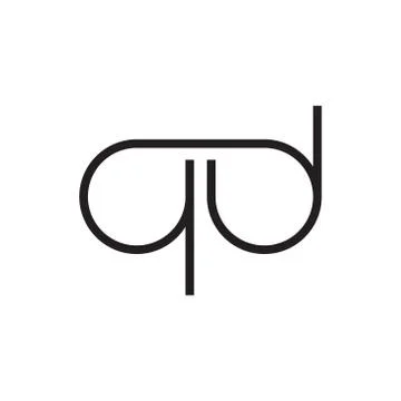 Qd initial letter vector logo icon Stock Illustration