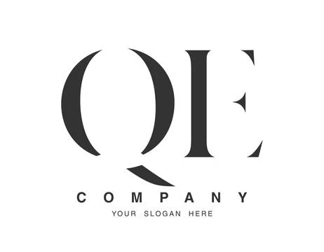 QE logo design. Initial letter q and e serif font style. Creative classic c.. Stock Illustration