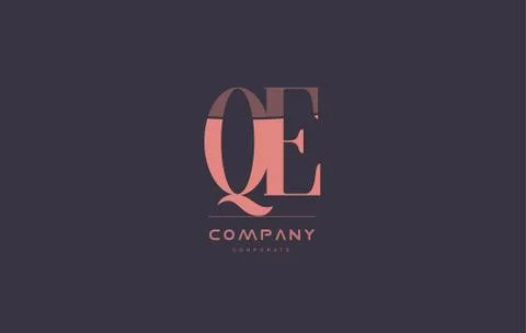 Qe q e pink vintage retro letter company logo icon design Stock Illustration