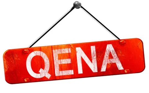 Qena, 3D rendering, a red hanging sign Stock Illustration