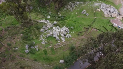 Q'enqo archaeological complex showing inca ruins near cusco Stock Footage 337807554