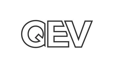 QEV logo design template with strong and modern bold text. Initial based ve.. 库存插图
