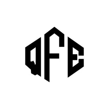 QFE letter logo design with polygon shape. QFE polygon and cube shape logo .. Stock Illustration