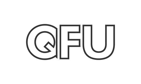 QFU logo design template with strong and modern bold text. Initial based ve.. Stock Illustration