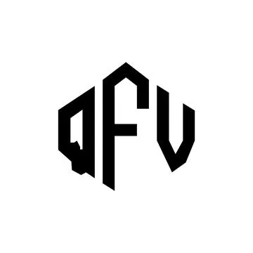 QFV letter logo design with polygon shape. QFV polygon and cube shape logo .. Stock Illustration
