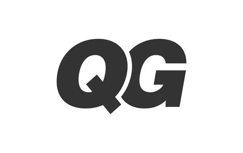 QG Techno Editable Font Logo For Corporate Branding. Bold, Futuristic Desig.. Illustrazione stock