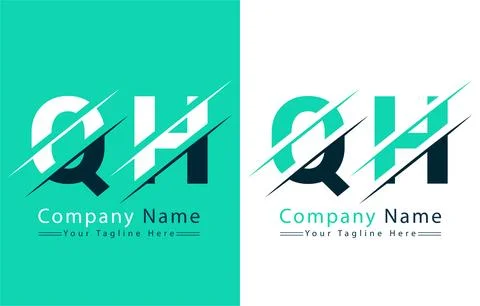 QH Letter Logo Vector Design Concept Elements Stock Illustration