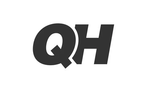 QH Techno Editable Font Logo For Corporate Branding. Bold, Futuristic Desig.. Stock Illustration