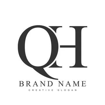 QH trendy logotype template. Initial letter q and h classic font style. Cre.. Stock Illustration