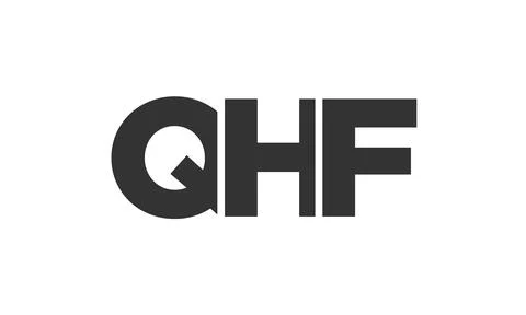 QHF logo design template with strong and modern bold text. Initial based ve.. Stock Illustration