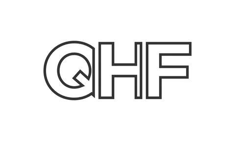 QHF logo design template with strong and modern bold text. Initial based ve.. イラスト素材
