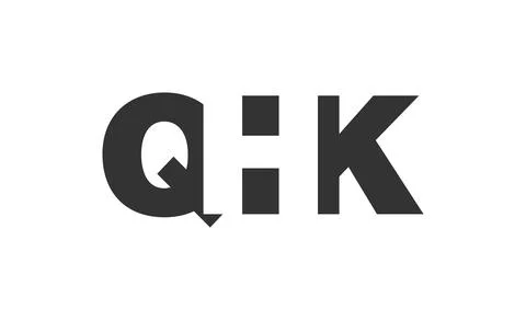 QHK logo design. Initial letter Q H K bold font style for tech startups, co.. 스톡 일러스트