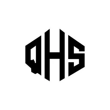 QHS letter logo design with polygon shape. QHS polygon and cube shape logo .. Stock Illustration