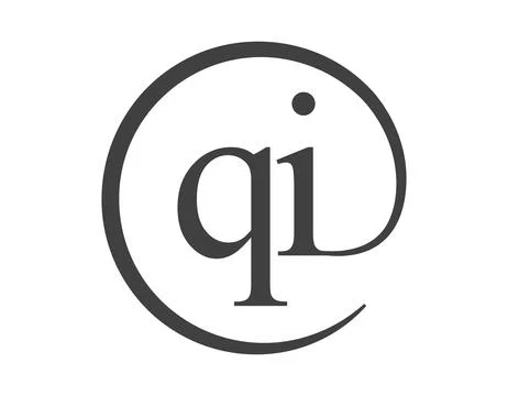 QI logo from two letter with circle shape email sign style. Q and I round l.. Stock Illustration