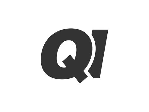 QI Techno Editable Font Logo For Corporate Branding. Bold, Futuristic Desig.. Stock Illustration