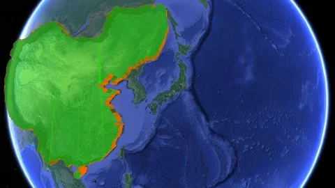 Qing Dynasty boundaries appear on world map - Historical Context and Old Empire Stock Footage 339793950