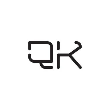 Qk initial letter vector logo icon Stock Illustration