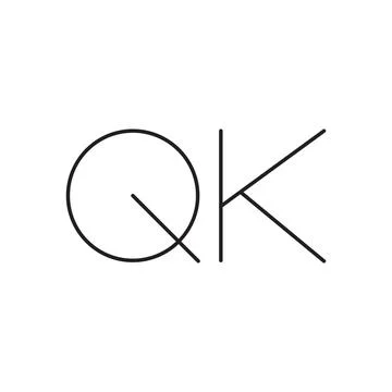 Qk initial letter vector logo Stock Illustration