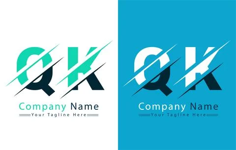 QK Letter Logo Vector Design Template Elements Stock Illustration