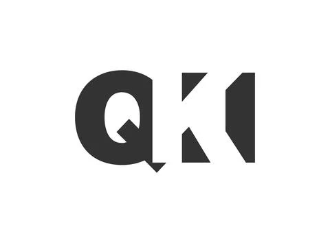 QKI logo design. Initial letter Q K I bold font style for tech startups, co.. Stock Illustration