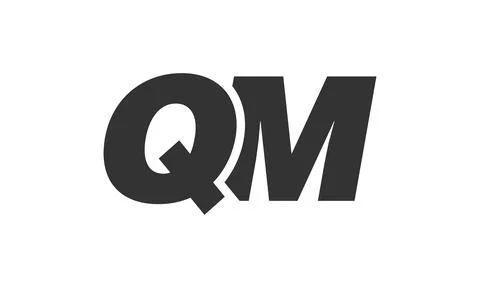 QM Techno Editable Font Logo For Corporate Branding. Bold, Futuristic Desig.. Stock Illustration