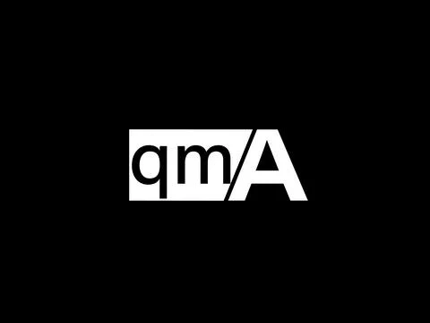QMA Logo and Graphics design vector art, Icons isolated on black background Illustrazione stock