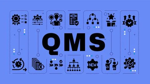 QMS blue word concept Stock Illustration
