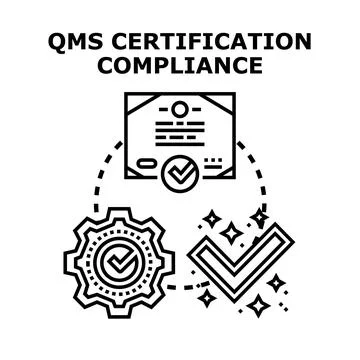 Qms certification compliance standard quality management system Stock Illustration