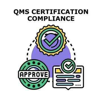 Qms certification compliance system vector concept Stock Illustration