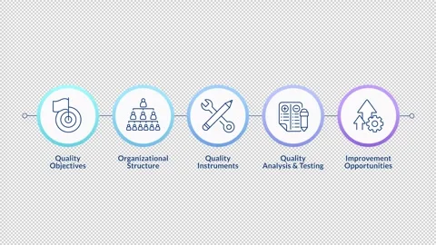 QMS elements infographic circles animation Stock Footage 315741222