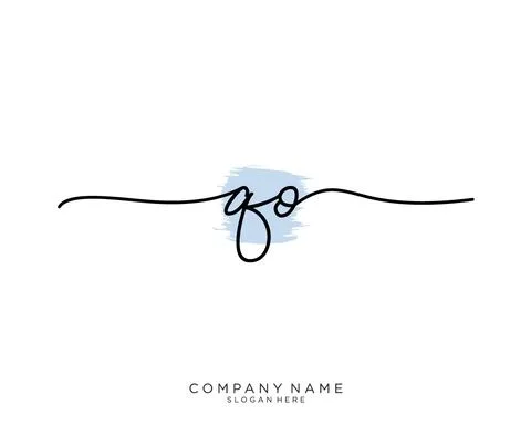 QO Initial handwriting logo design Illustrazione stock