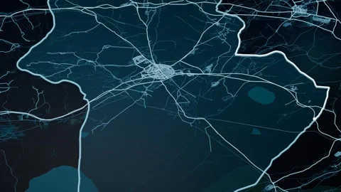 Qom Province Iran Digital Map Highlight 4K Stock Footage 339700023