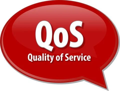 QoS acronym definition speech bubble illustration Stock Illustration