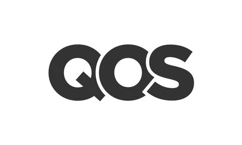 QOS logo design template with strong and modern bold text. Initial based ve.. Illustrazione stock