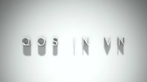 Qos in vn 3D title animation with shadows on a white background Stock Footage 296930321