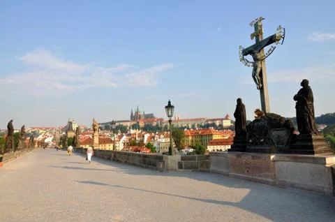 Qothic Castle with the Charles Bridge Stock Photos