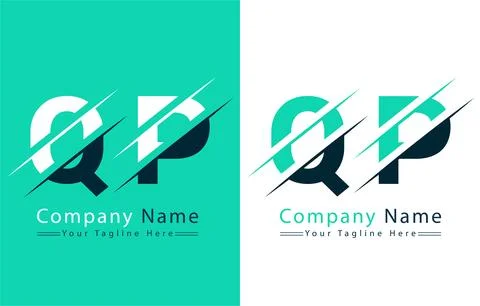 QP Letter Logo Vector Design Concept Elements Illustrazione stock