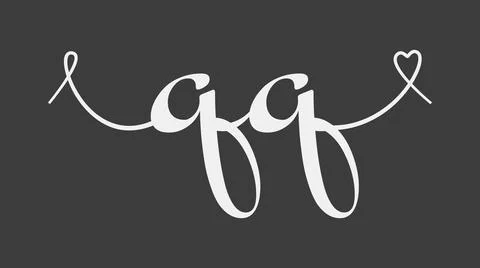 QQ initial wedding monogram calligraphy vector illustration. Hand drawn let.. Stock Illustration