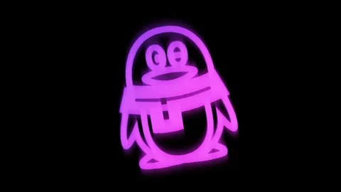 QQ logo animation on a simple black background. Stock Footage 313520451