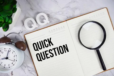 QQ - Quick Question acronym on notepad, Business concept background Stock Photos