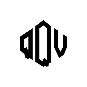 QQV letter logo design with polygon shape. QQV polygon and cube shape logo .. Stock Illustration